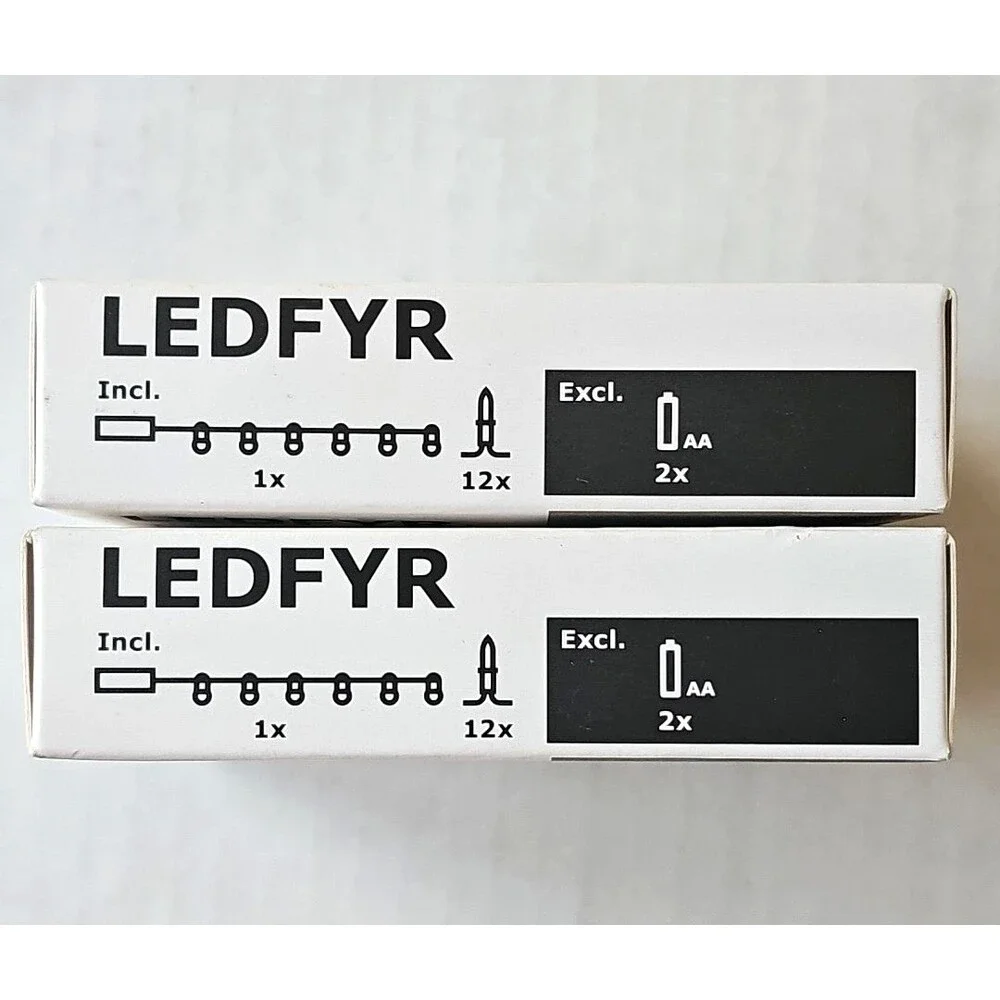 IKEA LEDFYR LED String Light With 12 Lights x 2 NEW IN BOX 304.210.23